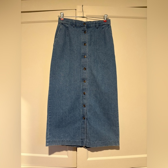 Savane Dresses & Skirts - Vintage Button Front Denim Midi Skirt